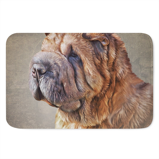 Vintage Shar Pei Print Indoor Door Mat
