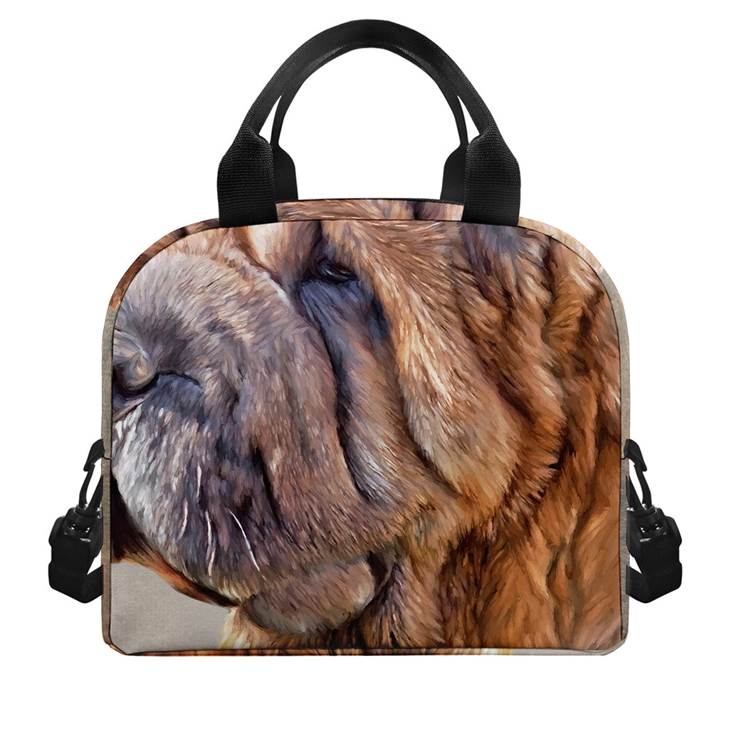 Vintage Shar Pei Print Insulated Lunch Bag