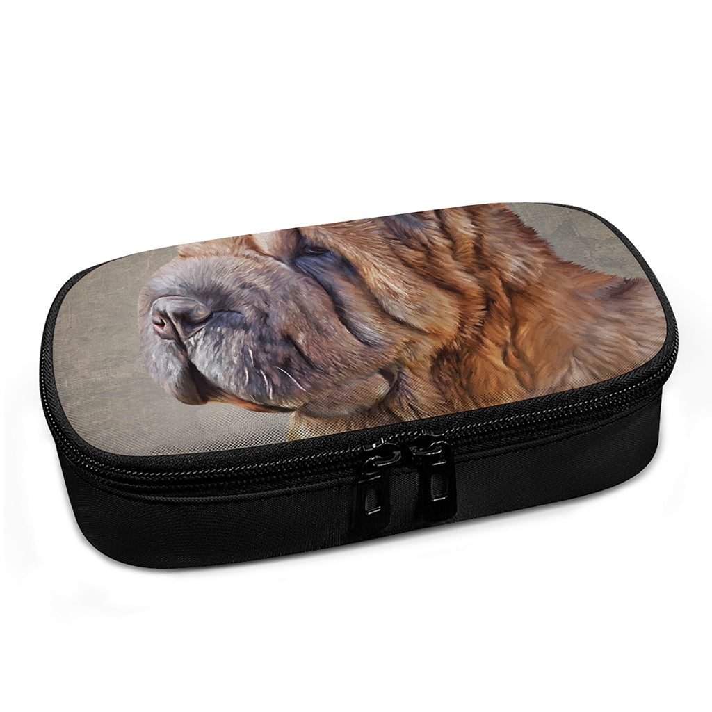 Vintage Shar Pei Print Insulin Cooler Travel Case