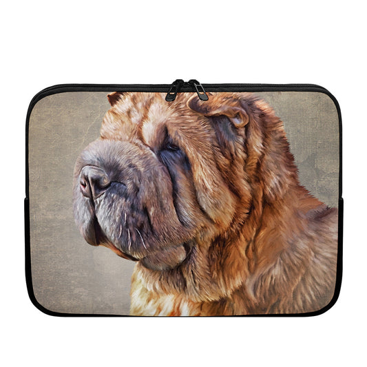 Vintage Shar Pei Print Laptop Sleeve