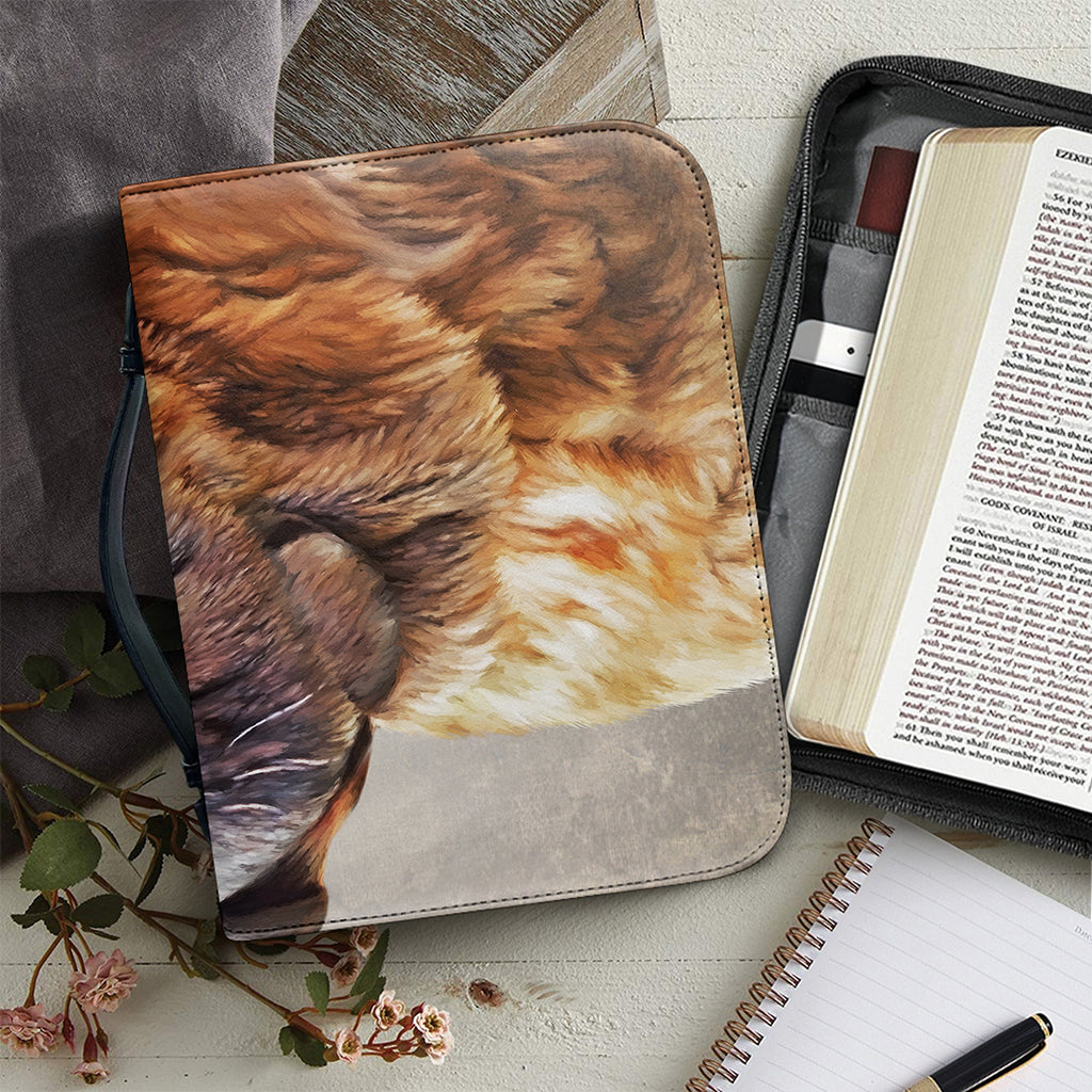 Vintage Shar Pei Print Leather Bible Cover