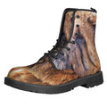 Vintage Shar Pei Print Lace-Up Boots