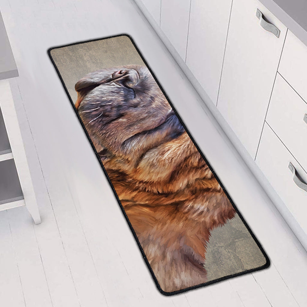 Vintage Shar Pei Print Long Kitchen Mat