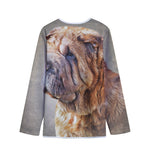 Vintage Shar Pei Print Long Sleeve Short Coat
