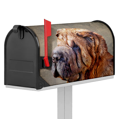 Vintage Shar Pei Print Mailbox Cover