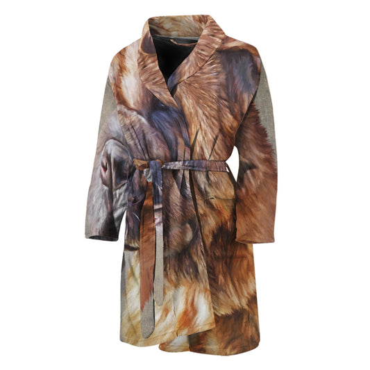 Vintage Shar Pei Print Men's Bathrobe