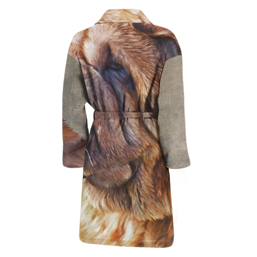 Vintage Shar Pei Print Men's Bathrobe