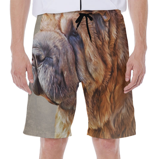 Vintage Shar Pei Print Men's Beach Shorts