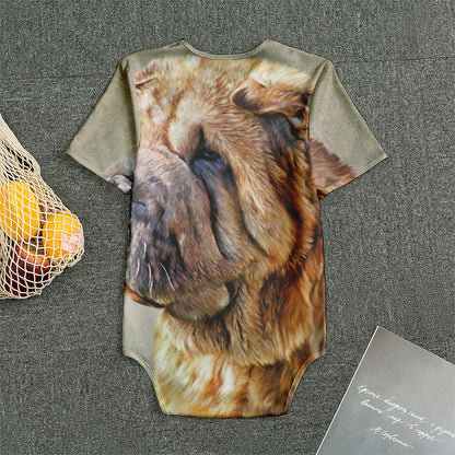 Vintage Shar Pei Print Men's Bodysuit