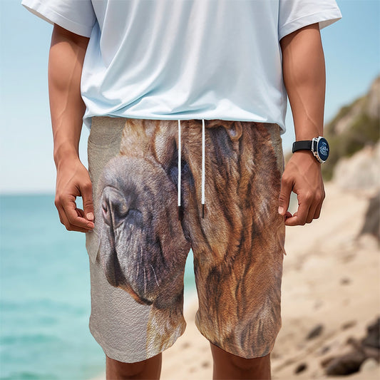 Vintage Shar Pei Print Men's Cargo Shorts