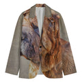 Vintage Shar Pei Print Men's Cotton Blazer