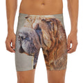 Vintage Shar Pei Print Men's Long Boxer Briefs