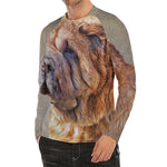 Vintage Shar Pei Print Men's Long Sleeve Rash Guard