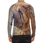 Vintage Shar Pei Print Men's Long Sleeve Rash Guard
