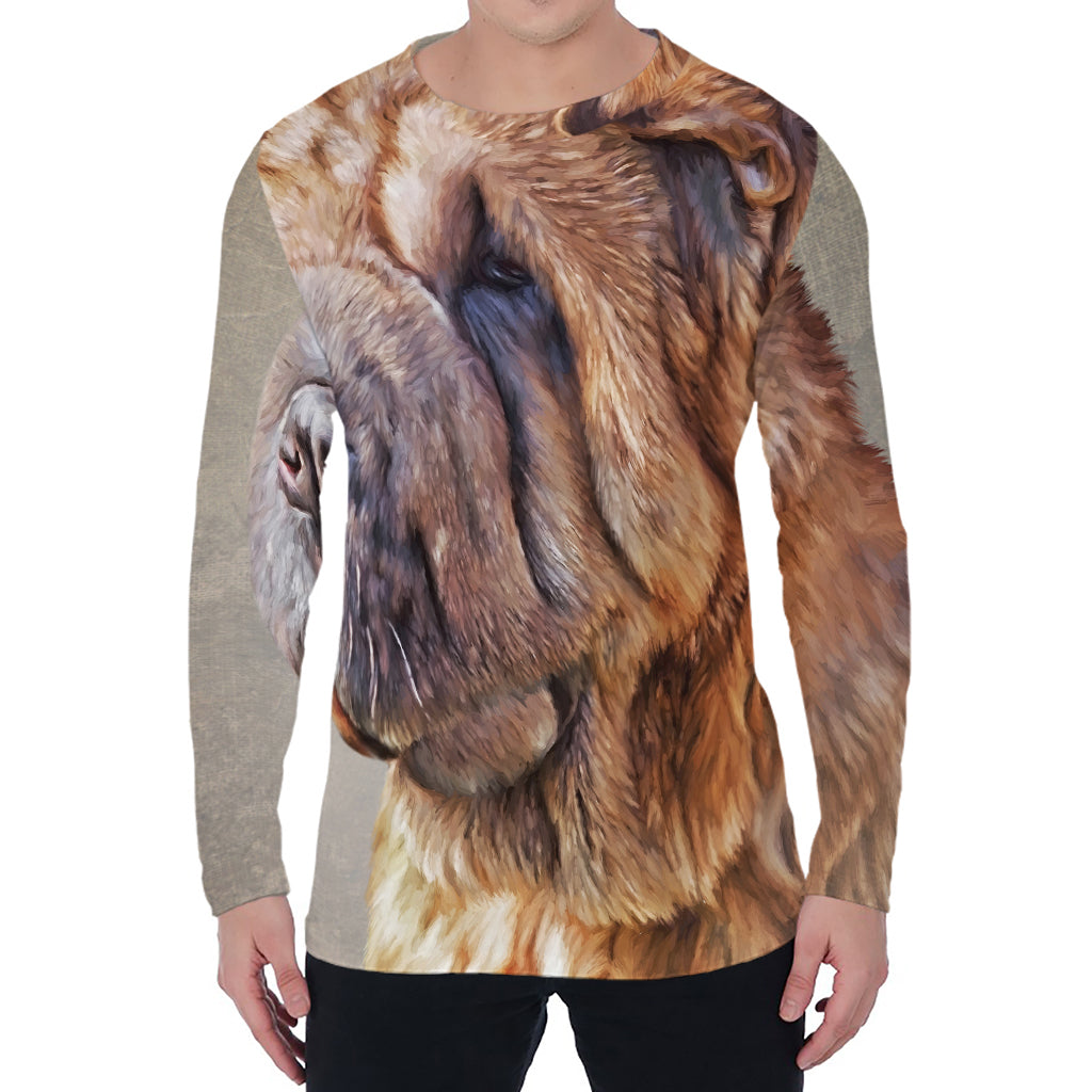 Vintage Shar Pei Print Men's Long Sleeve T-Shirt