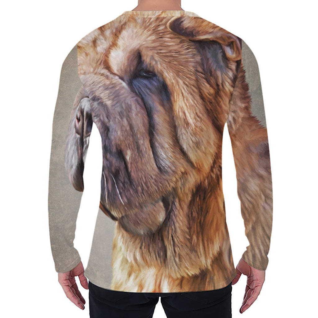 Vintage Shar Pei Print Men's Long Sleeve T-Shirt