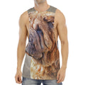 Vintage Shar Pei Print Men's Muscle Tank Top
