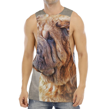 Vintage Shar Pei Print Men's Muscle Tank Top