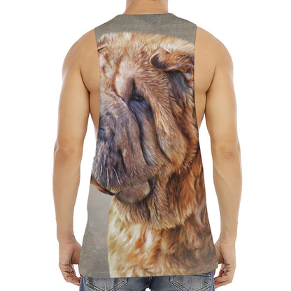 Vintage Shar Pei Print Men's Muscle Tank Top