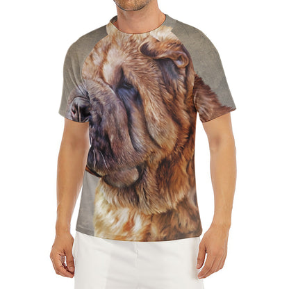 Vintage Shar Pei Print Men's Short Sleeve Rash Guard