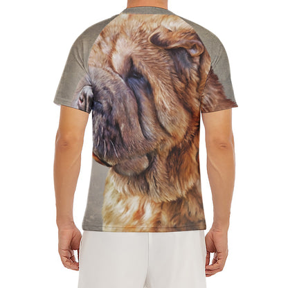 Vintage Shar Pei Print Men's Short Sleeve Rash Guard