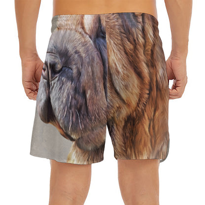 Vintage Shar Pei Print Men's Split Running Shorts