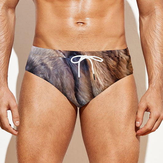 Vintage Shar Pei Print Men's Swim Briefs