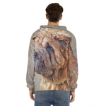 Vintage Shar Pei Print Men's Velvet Pullover Hoodie