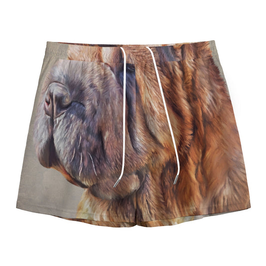 Vintage Shar Pei Print Mesh Shorts