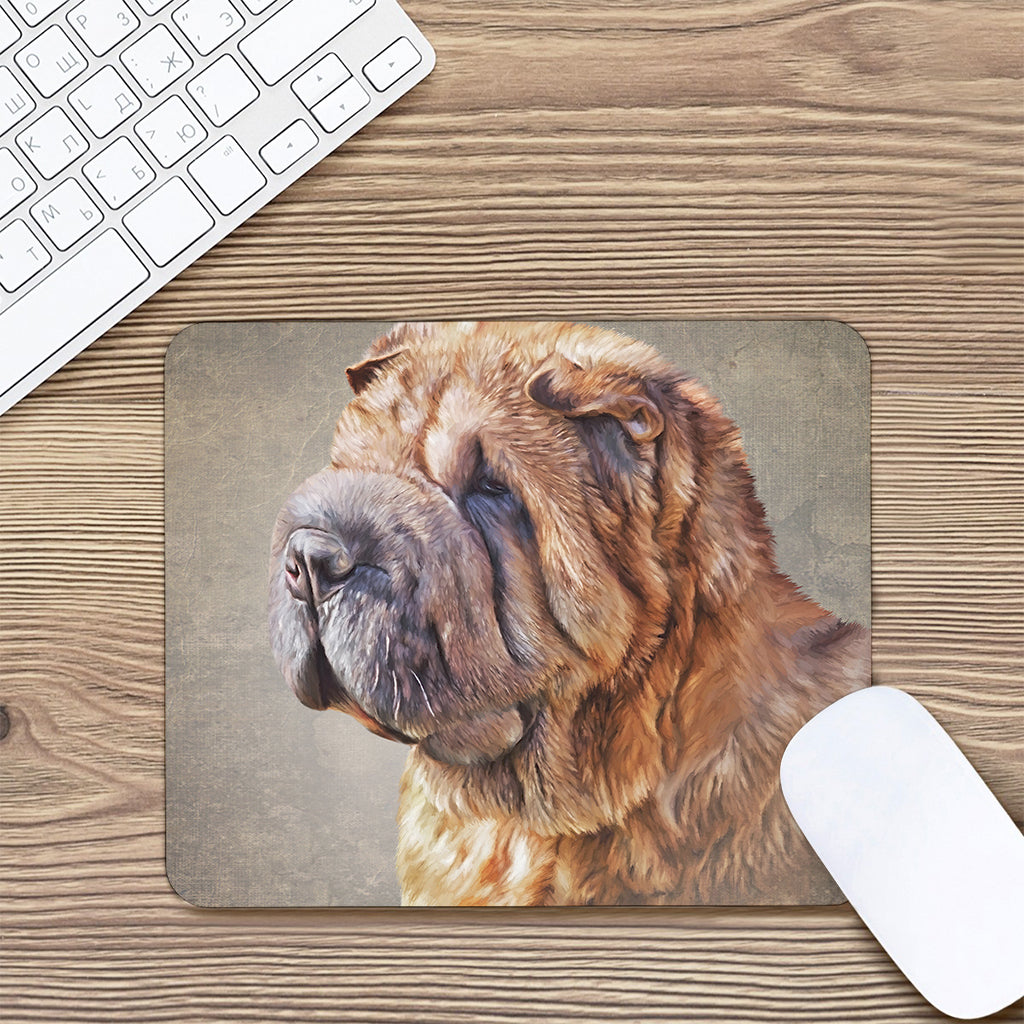 Vintage Shar Pei Print Mouse Pad