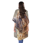 Vintage Shar Pei Print Open Front Beach Cover Up