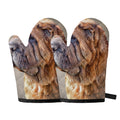 Vintage Shar Pei Print Oven Mitts