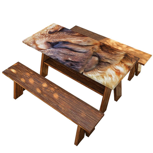 Vintage Shar Pei Print Picnic Table Cover