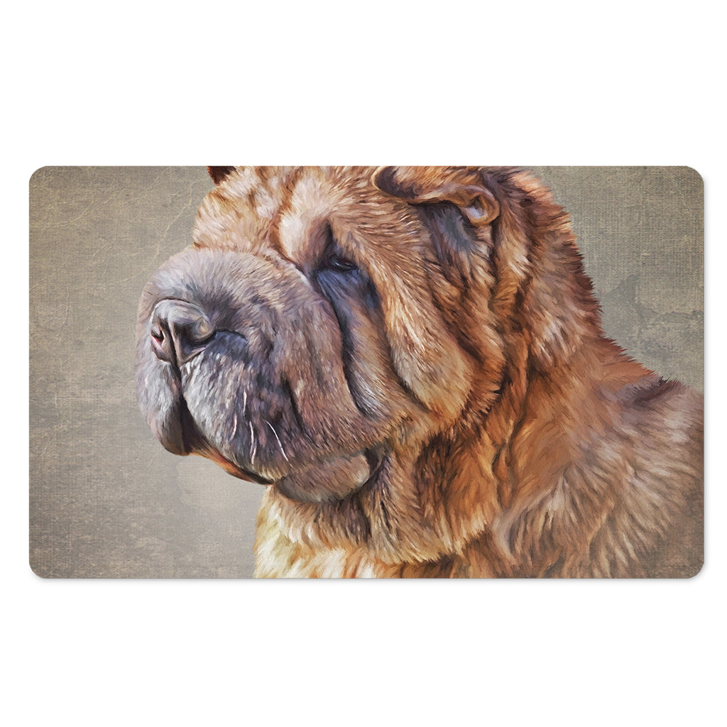 Vintage Shar Pei Print Polyester Doormat