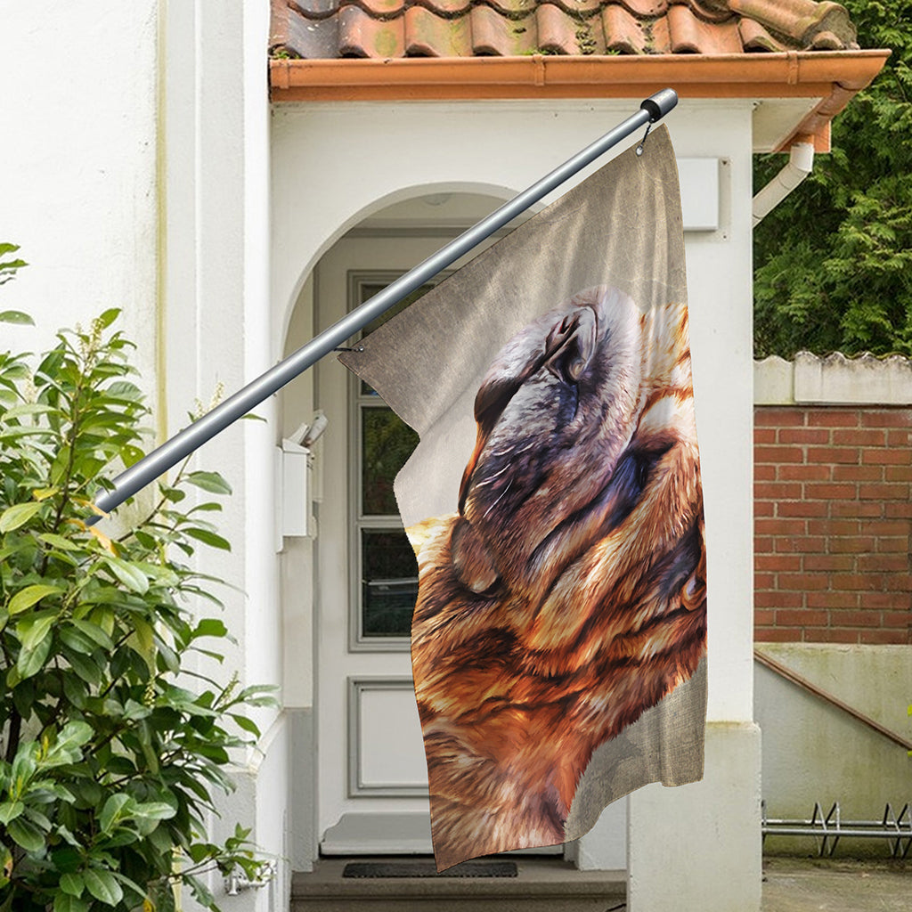 Vintage Shar Pei Print Polyester Flag