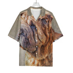 Vintage Shar Pei Print Rayon Hawaiian Shirt
