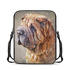 Vintage Shar Pei Print Rectangular Crossbody Bag