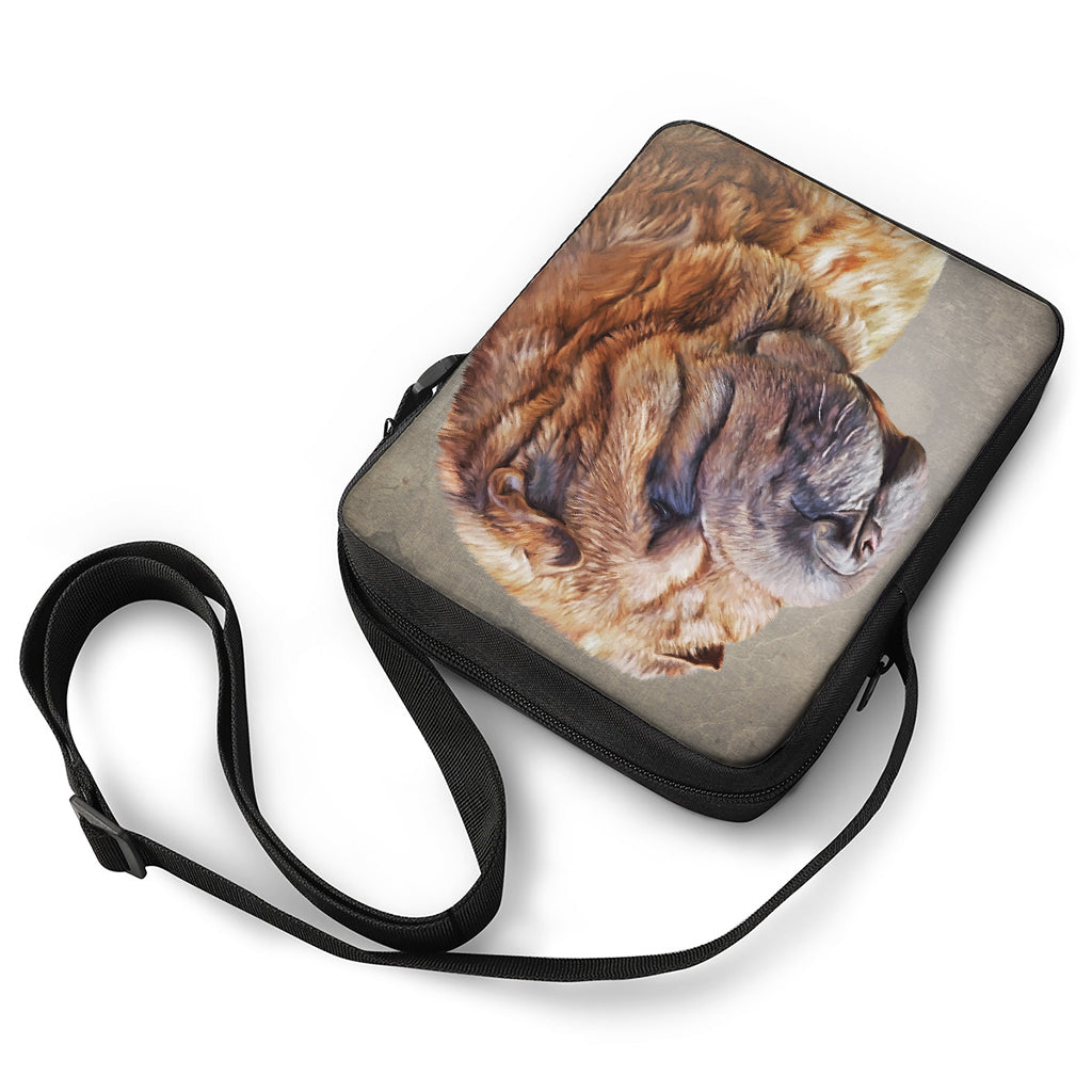 Vintage Shar Pei Print Rectangular Crossbody Bag