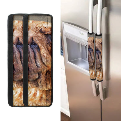 Vintage Shar Pei Print Refrigerator Handle Covers