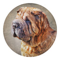 Vintage Shar Pei Print Round Blanket