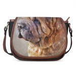 Vintage Shar Pei Print Saddle Bag