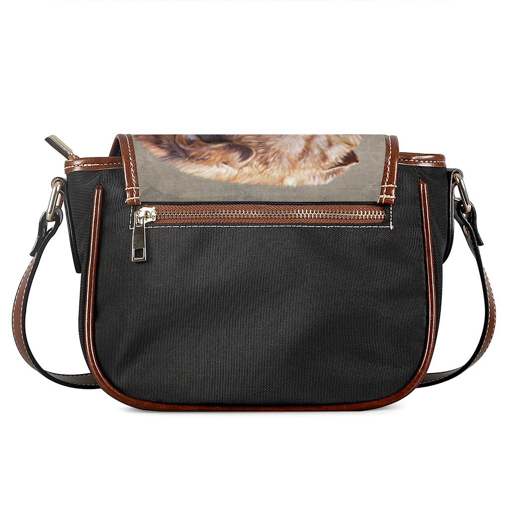Vintage Shar Pei Print Saddle Bag