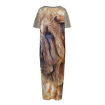 Vintage Shar Pei Print Short Sleeve Long Nightdress