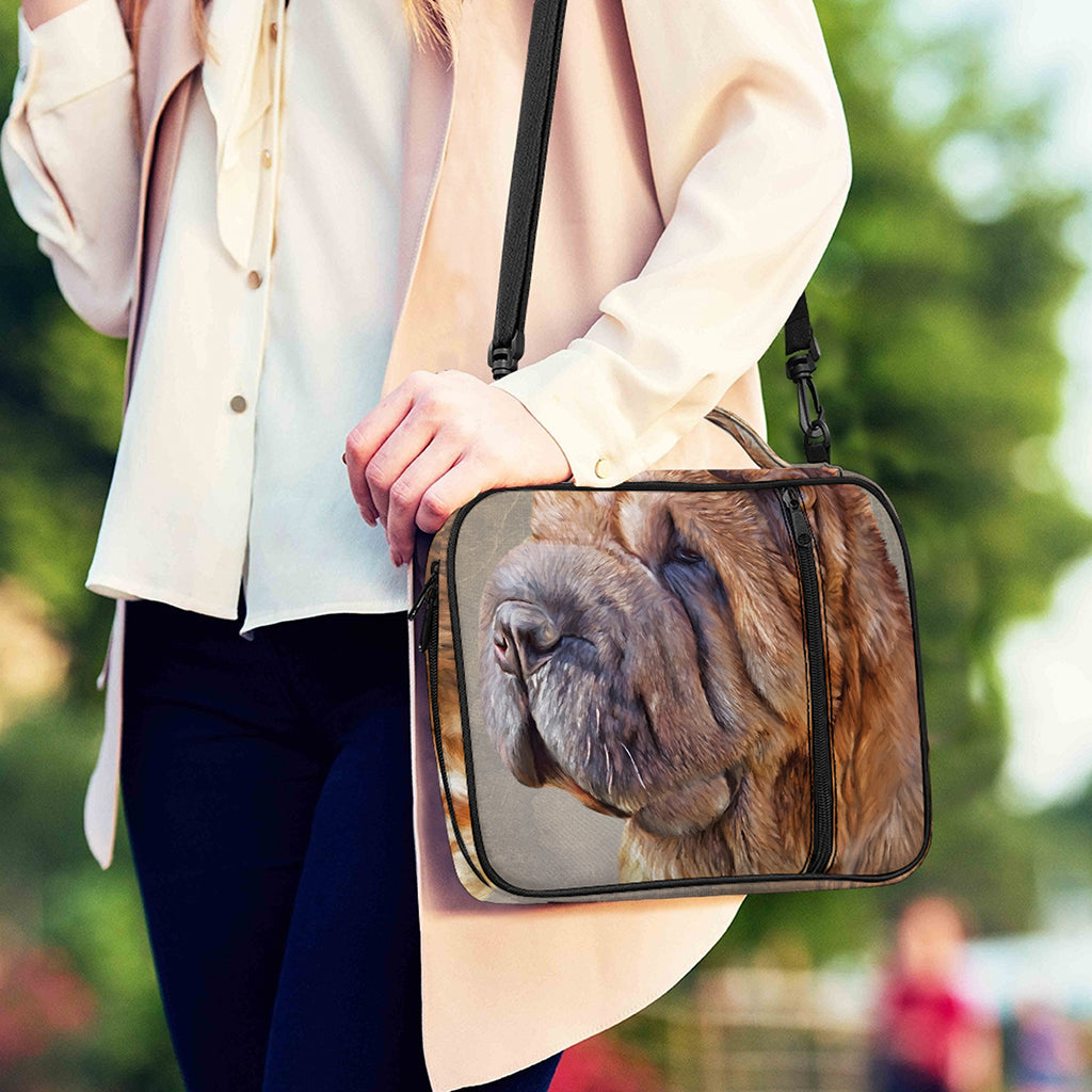 Vintage Shar Pei Print Shoulder Strap Bible Bag