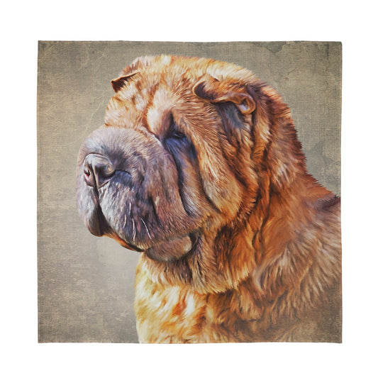 Vintage Shar Pei Print Silk Bandana