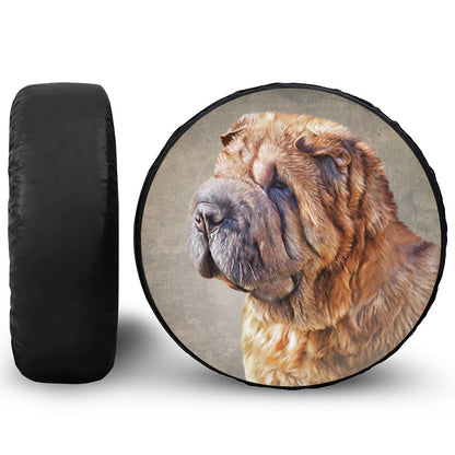 Vintage Shar Pei Print Tire Cover