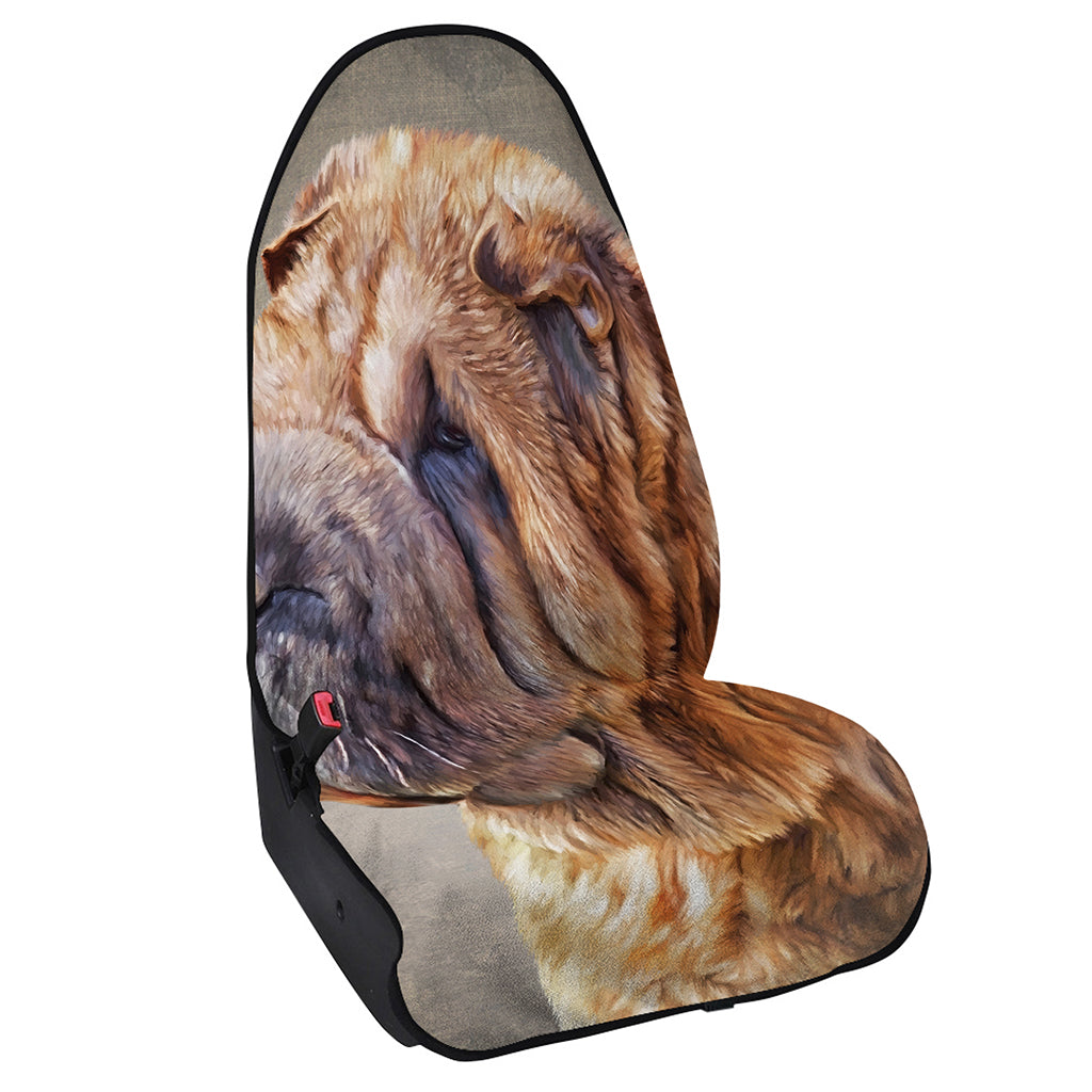 Vintage Shar Pei Print Waterproof Car Seat Cover