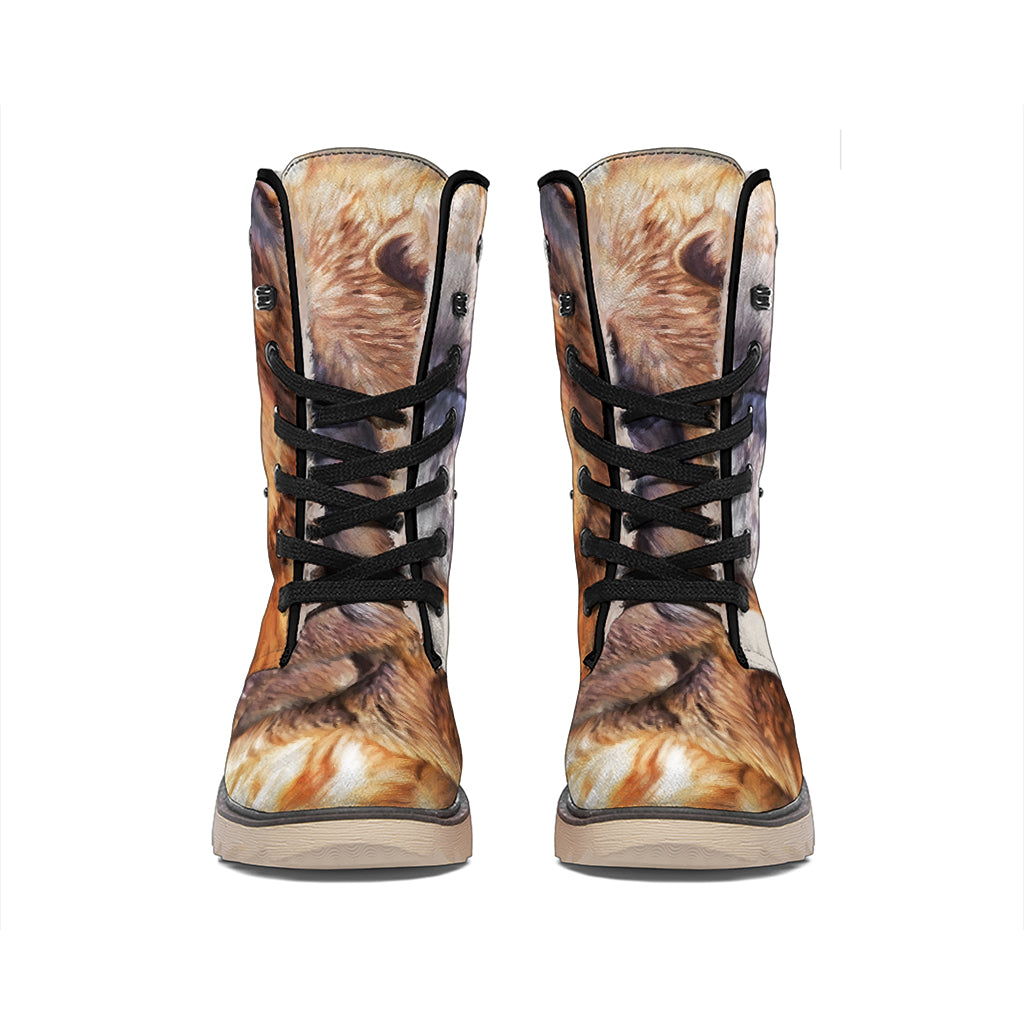 Vintage Shar Pei Print Winter Boots