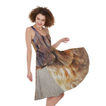 Vintage Shar Pei Print Women's Sleeveless Dress