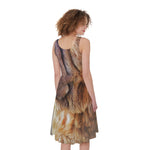 Vintage Shar Pei Print Women's Sleeveless Dress